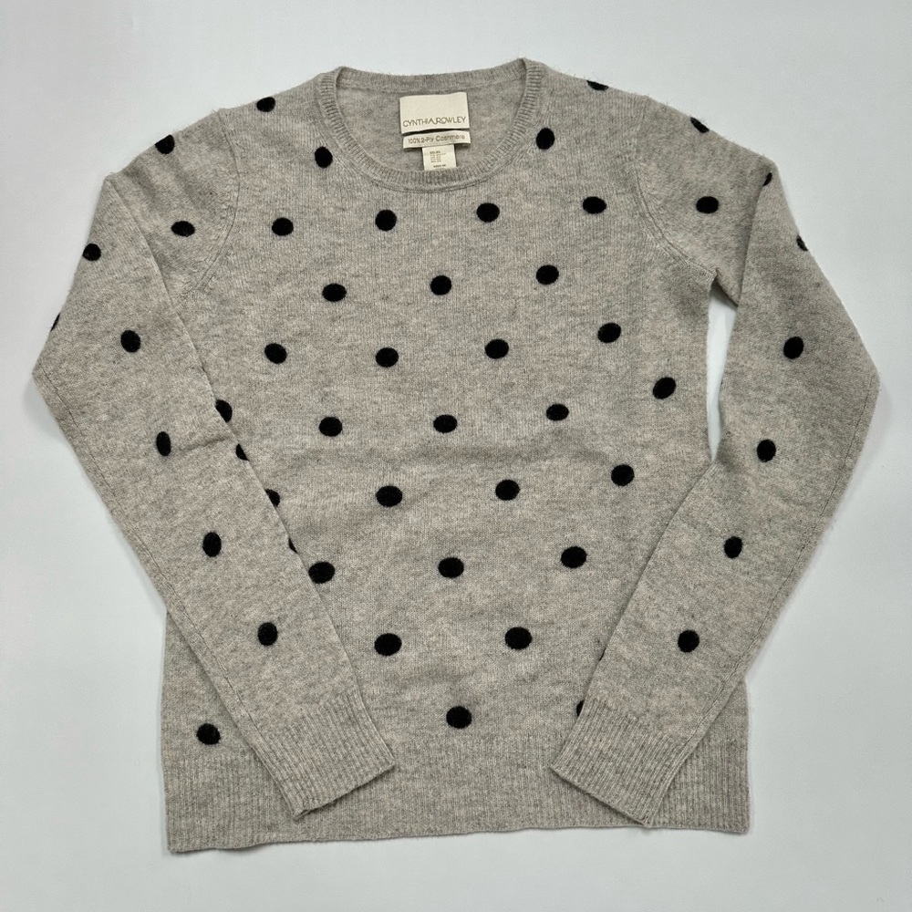 Cynthia Rowley polka dot cashmere sweater size XS